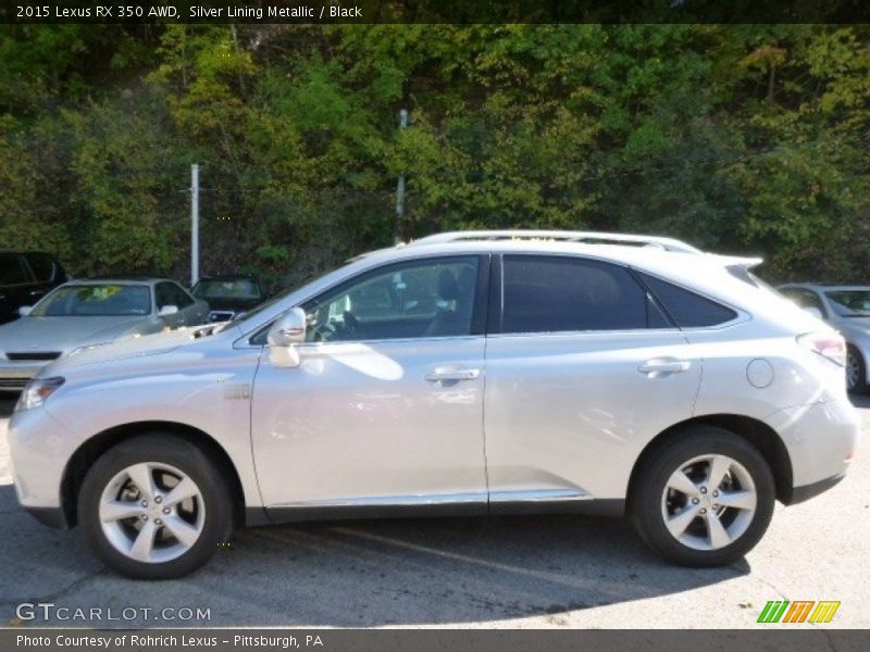 Silver Lining Metallic / Black 2015 Lexus RX 350 AWD