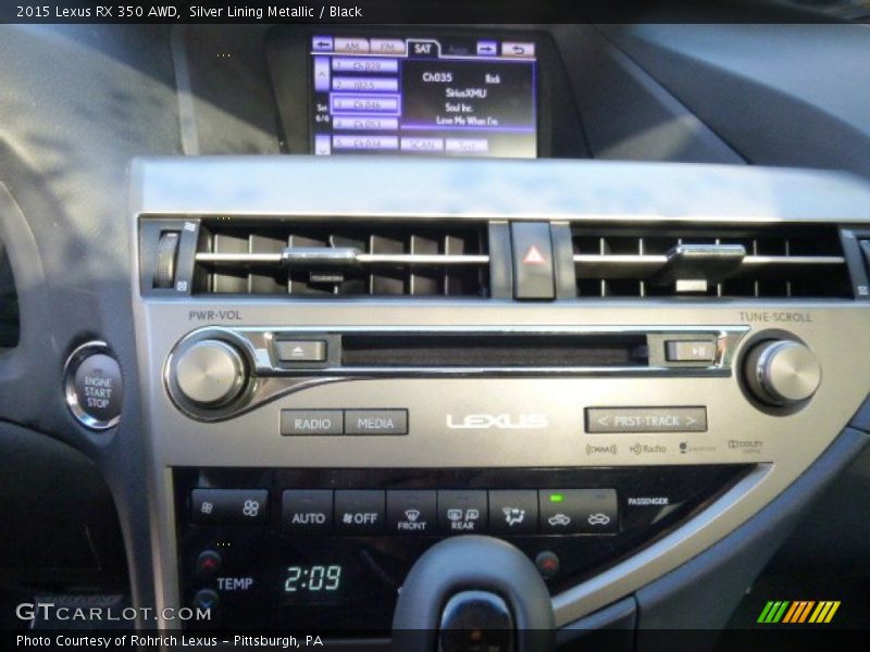 Silver Lining Metallic / Black 2015 Lexus RX 350 AWD