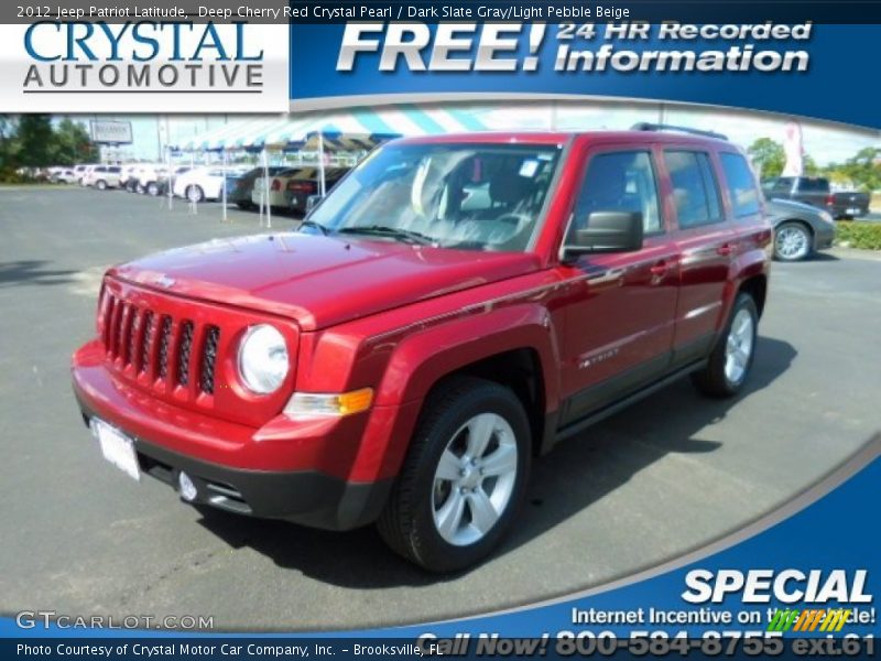 Deep Cherry Red Crystal Pearl / Dark Slate Gray/Light Pebble Beige 2012 Jeep Patriot Latitude