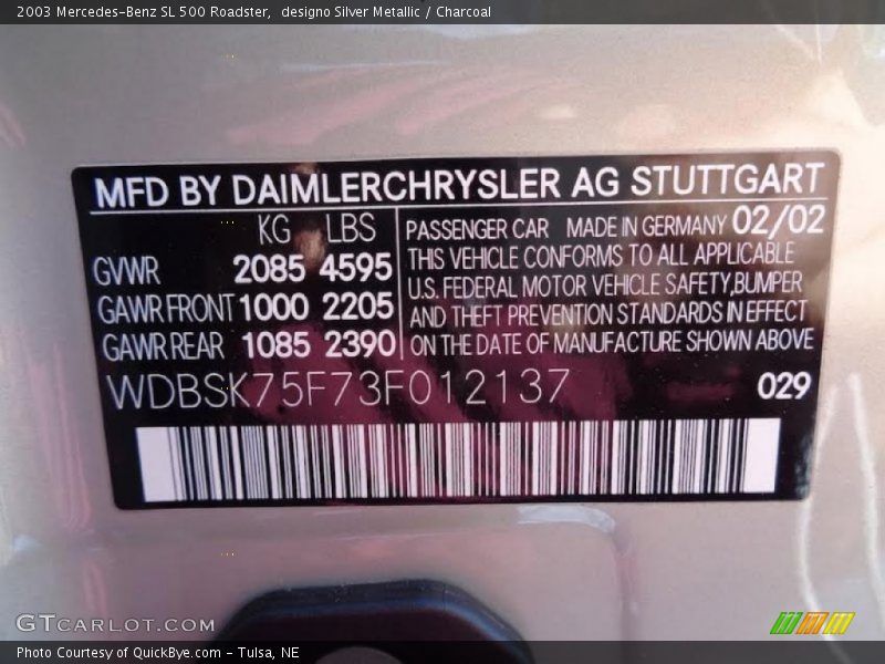 029 - 2003 Mercedes-Benz SL 500 Roadster