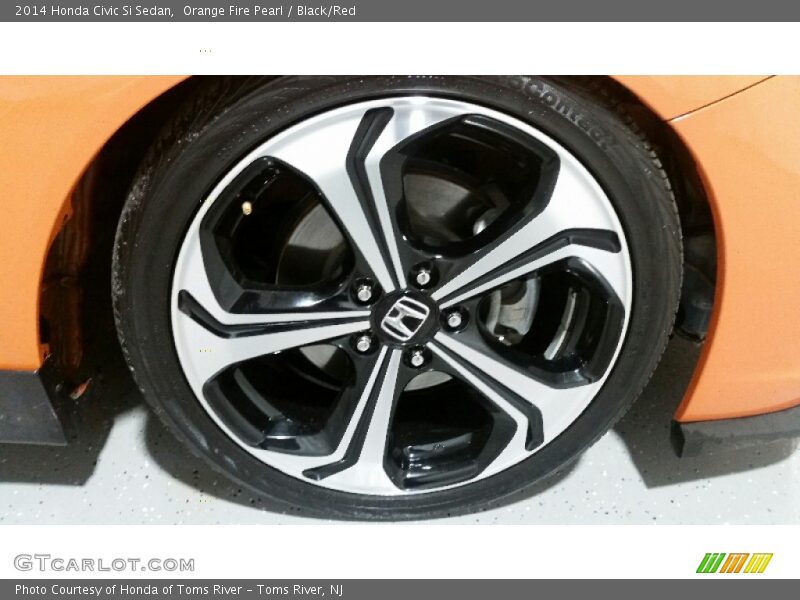 Orange Fire Pearl / Black/Red 2014 Honda Civic Si Sedan