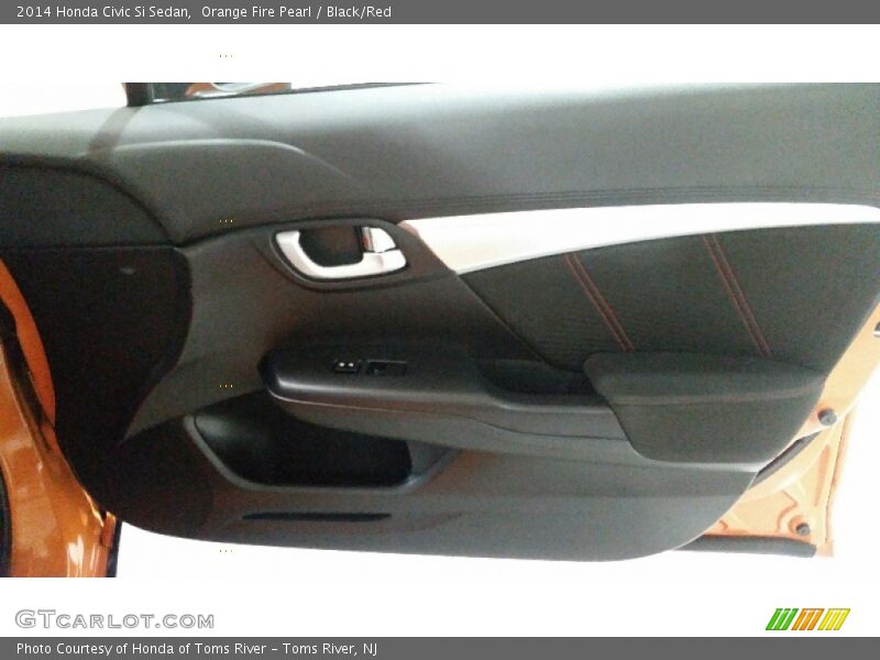 Orange Fire Pearl / Black/Red 2014 Honda Civic Si Sedan