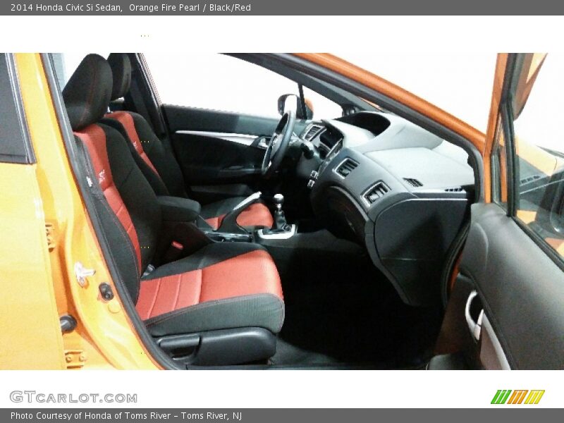Orange Fire Pearl / Black/Red 2014 Honda Civic Si Sedan