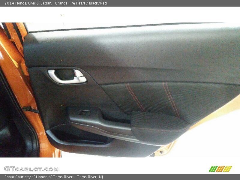 Orange Fire Pearl / Black/Red 2014 Honda Civic Si Sedan