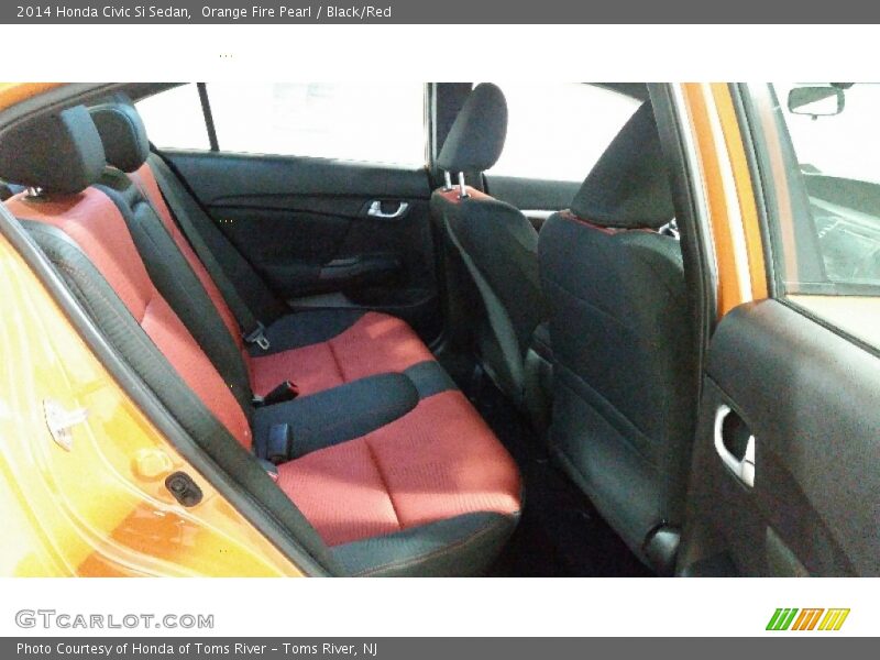 Orange Fire Pearl / Black/Red 2014 Honda Civic Si Sedan