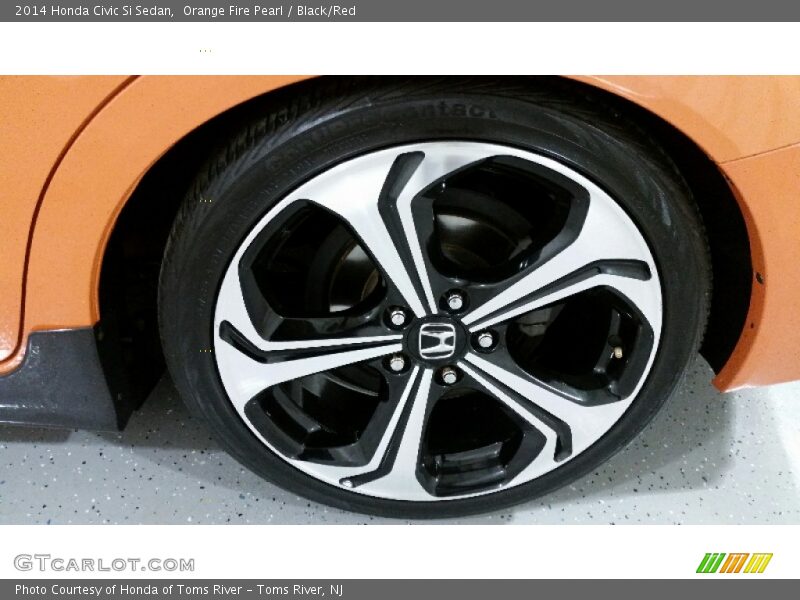 Orange Fire Pearl / Black/Red 2014 Honda Civic Si Sedan