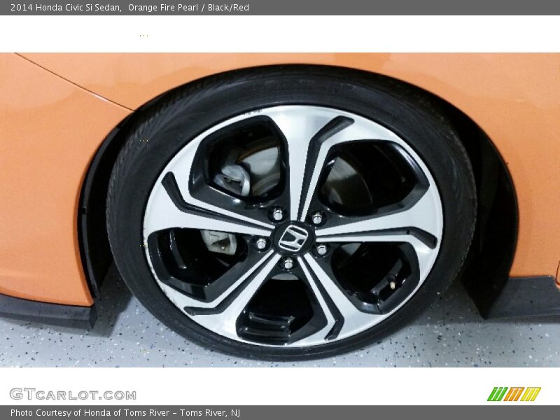 Orange Fire Pearl / Black/Red 2014 Honda Civic Si Sedan
