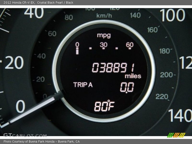 Crystal Black Pearl / Black 2012 Honda CR-V EX