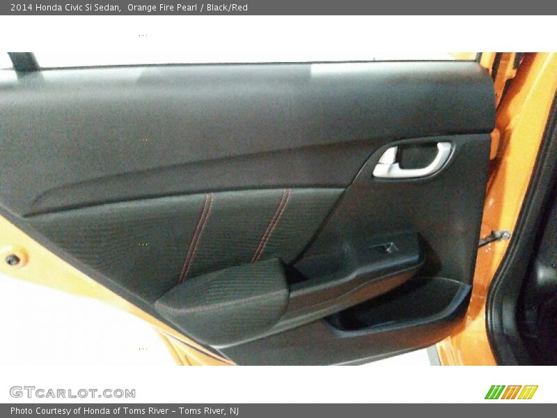 Orange Fire Pearl / Black/Red 2014 Honda Civic Si Sedan