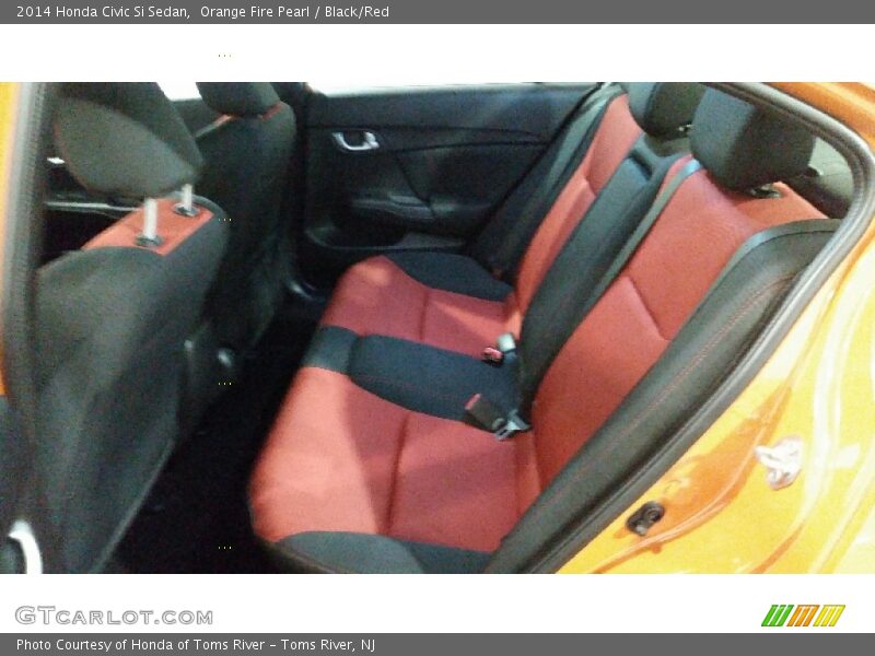 Orange Fire Pearl / Black/Red 2014 Honda Civic Si Sedan