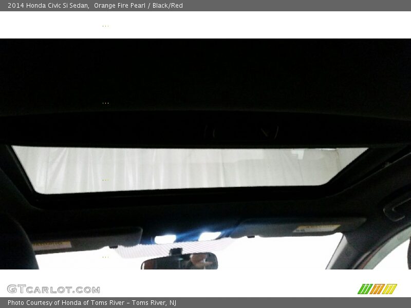 Orange Fire Pearl / Black/Red 2014 Honda Civic Si Sedan