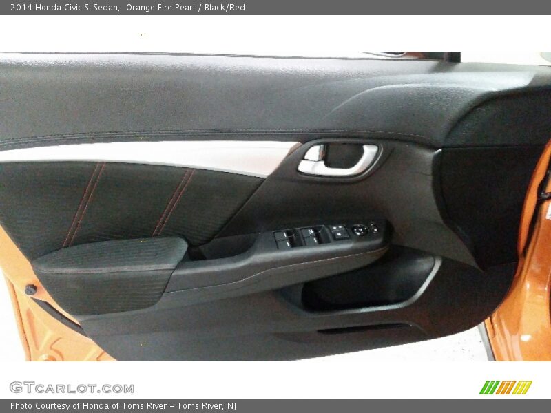 Orange Fire Pearl / Black/Red 2014 Honda Civic Si Sedan