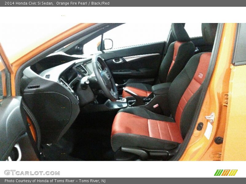 Orange Fire Pearl / Black/Red 2014 Honda Civic Si Sedan