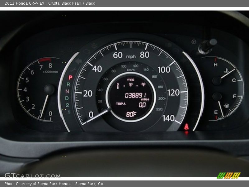 Crystal Black Pearl / Black 2012 Honda CR-V EX