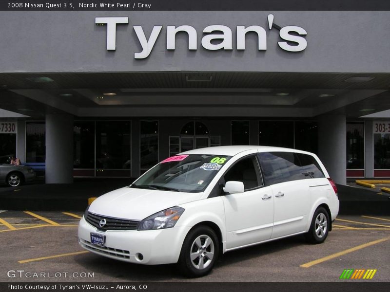 Nordic White Pearl / Gray 2008 Nissan Quest 3.5