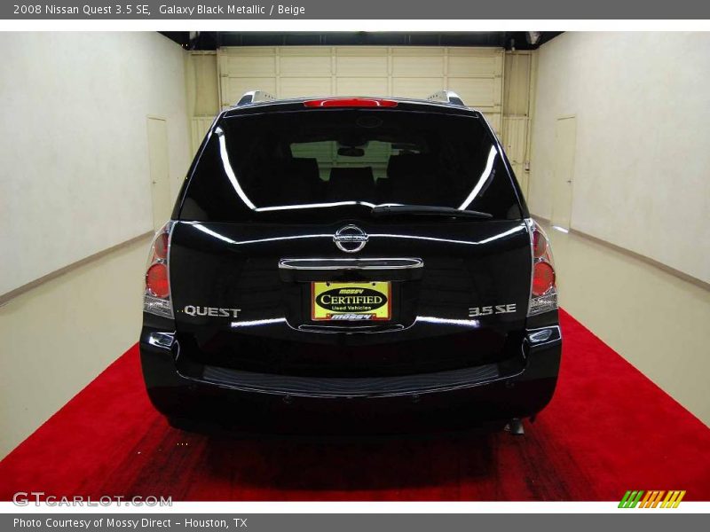 Galaxy Black Metallic / Beige 2008 Nissan Quest 3.5 SE
