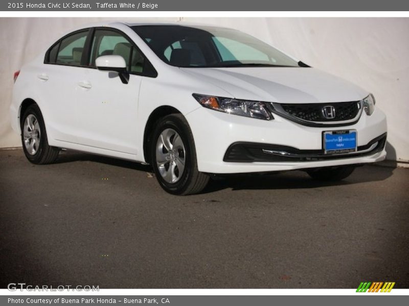 Taffeta White / Beige 2015 Honda Civic LX Sedan