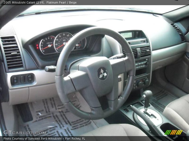 Platinum Pearl / Beige 2005 Mitsubishi Galant LS V6