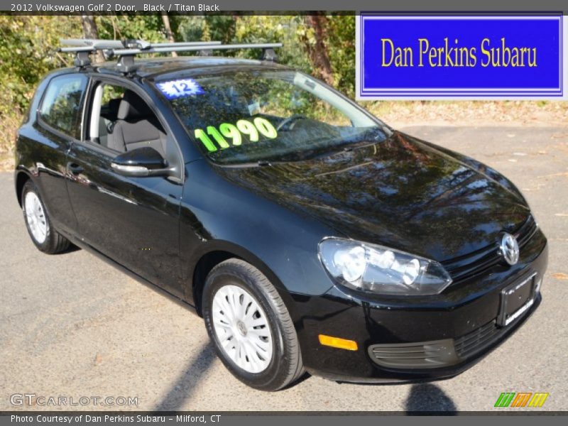 Black / Titan Black 2012 Volkswagen Golf 2 Door