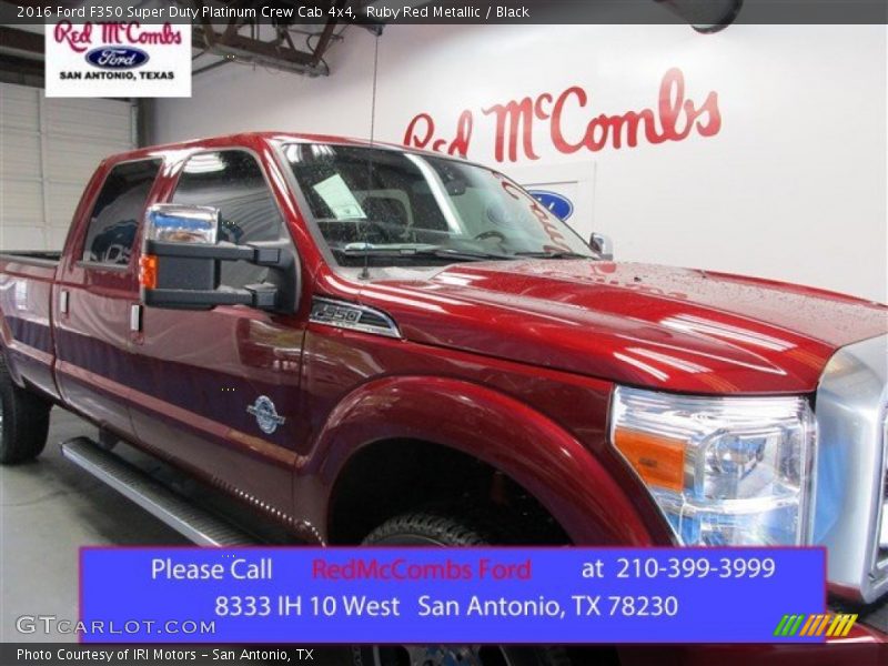 Ruby Red Metallic / Black 2016 Ford F350 Super Duty Platinum Crew Cab 4x4