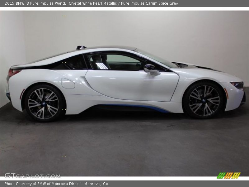 Crystal White Pearl Metallic / Pure Impulse Carum Spice Grey 2015 BMW i8 Pure Impulse World