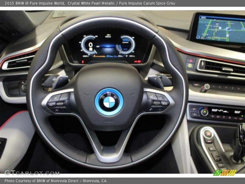 Crystal White Pearl Metallic / Pure Impulse Carum Spice Grey 2015 BMW i8 Pure Impulse World