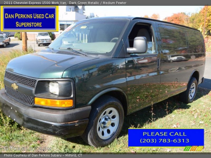 Dark Green Metallic / Medium Pewter 2011 Chevrolet Express 1500 Work Van