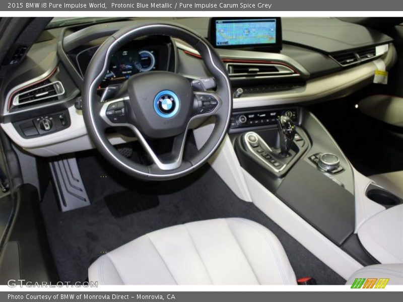 Protonic Blue Metallic / Pure Impulse Carum Spice Grey 2015 BMW i8 Pure Impulse World
