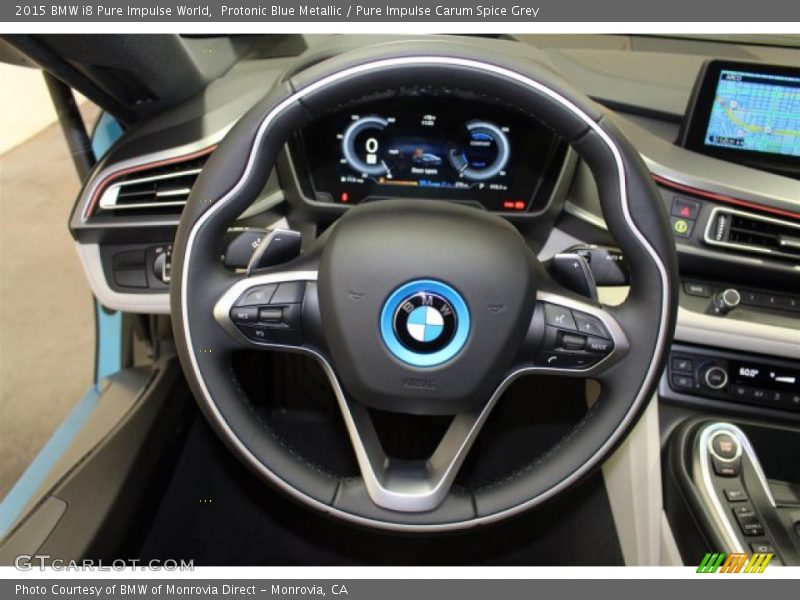 Protonic Blue Metallic / Pure Impulse Carum Spice Grey 2015 BMW i8 Pure Impulse World