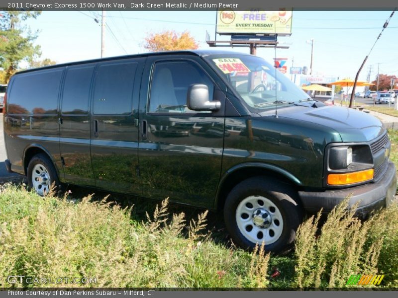 Dark Green Metallic / Medium Pewter 2011 Chevrolet Express 1500 Work Van