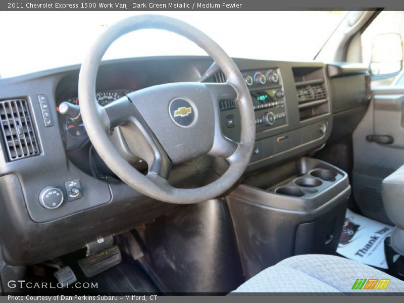 Dark Green Metallic / Medium Pewter 2011 Chevrolet Express 1500 Work Van