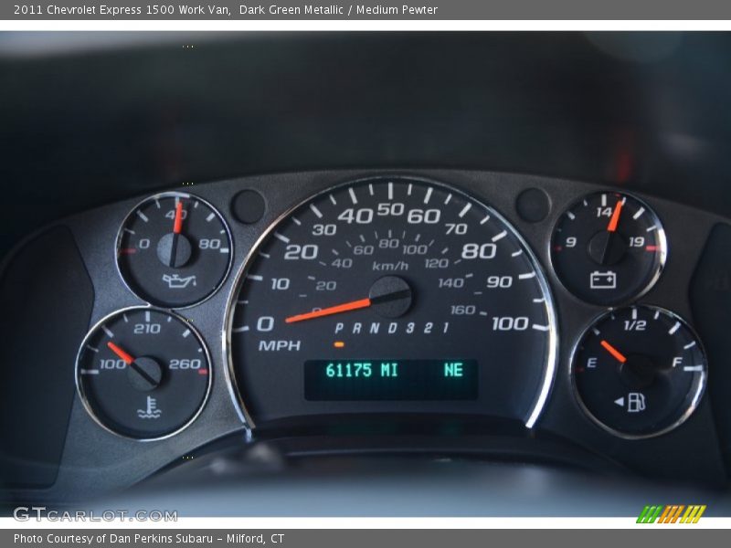 Dark Green Metallic / Medium Pewter 2011 Chevrolet Express 1500 Work Van
