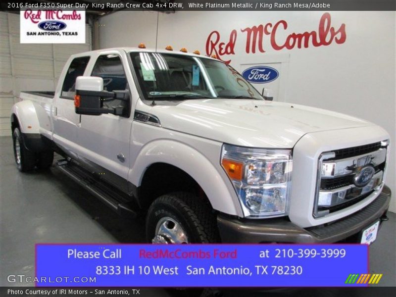 White Platinum Metallic / King Ranch Mesa/Adobe 2016 Ford F350 Super Duty  King Ranch Crew Cab 4x4 DRW