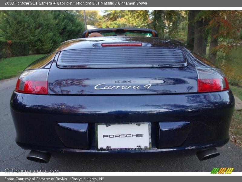 Midnight Blue Metallic / Cinnamon Brown 2003 Porsche 911 Carrera 4 Cabriolet