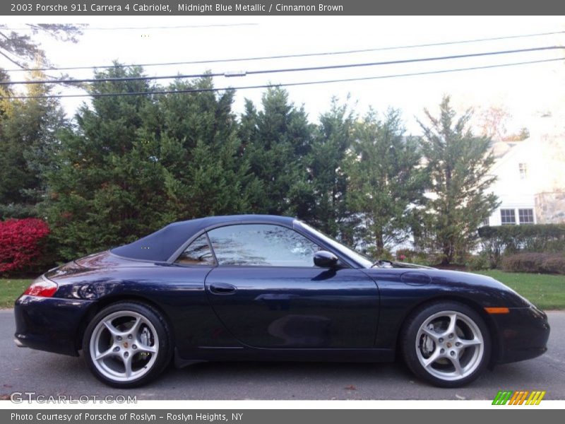 Midnight Blue Metallic / Cinnamon Brown 2003 Porsche 911 Carrera 4 Cabriolet