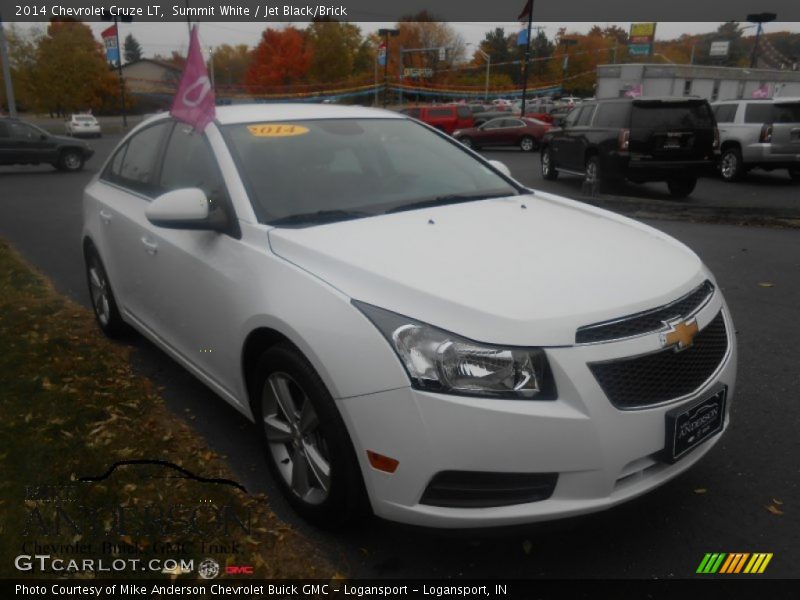 Summit White / Jet Black/Brick 2014 Chevrolet Cruze LT