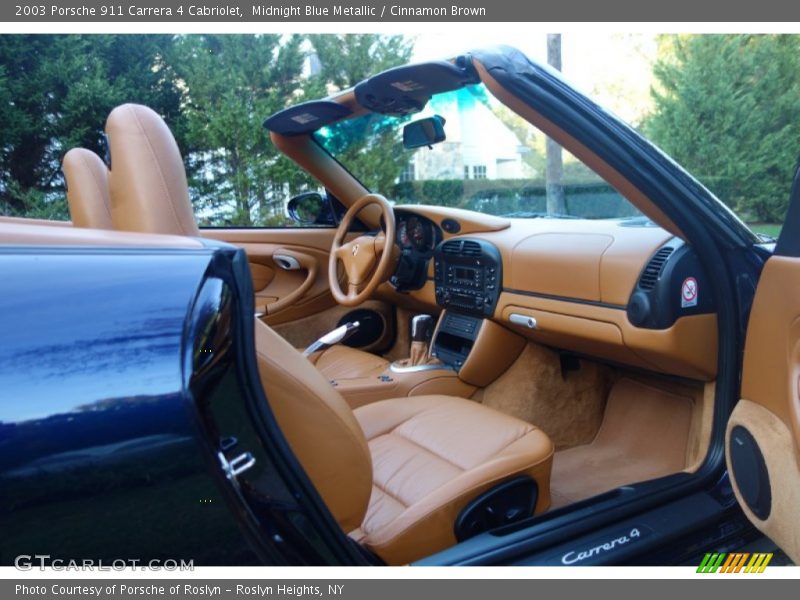 Midnight Blue Metallic / Cinnamon Brown 2003 Porsche 911 Carrera 4 Cabriolet