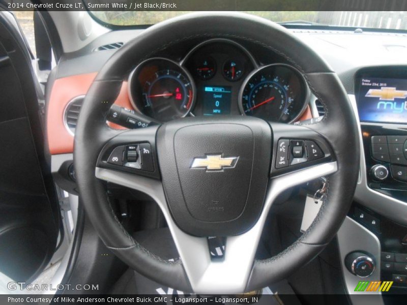 Summit White / Jet Black/Brick 2014 Chevrolet Cruze LT