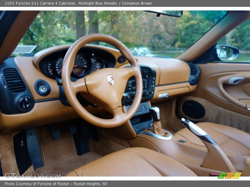 Midnight Blue Metallic / Cinnamon Brown 2003 Porsche 911 Carrera 4 Cabriolet