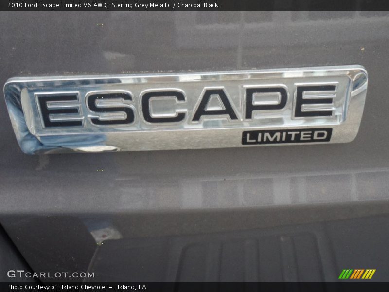 Sterling Grey Metallic / Charcoal Black 2010 Ford Escape Limited V6 4WD