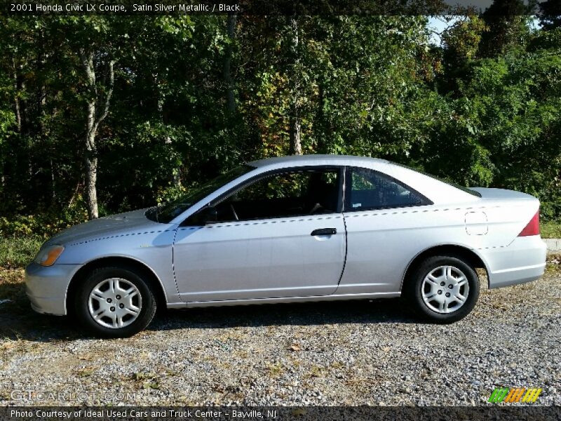 Satin Silver Metallic / Black 2001 Honda Civic LX Coupe