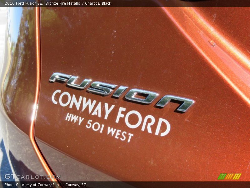 Bronze Fire Metallic / Charcoal Black 2016 Ford Fusion SE