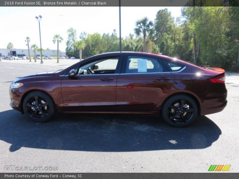 Bronze Fire Metallic / Charcoal Black 2016 Ford Fusion SE