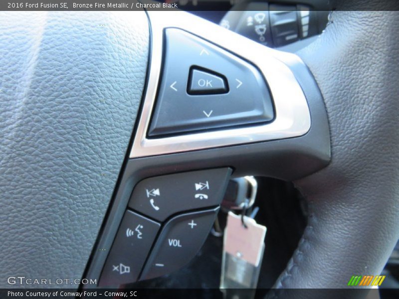 Bronze Fire Metallic / Charcoal Black 2016 Ford Fusion SE