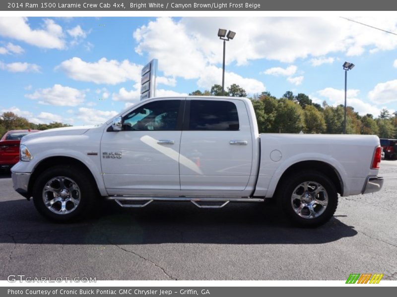 Bright White / Canyon Brown/Light Frost Beige 2014 Ram 1500 Laramie Crew Cab 4x4