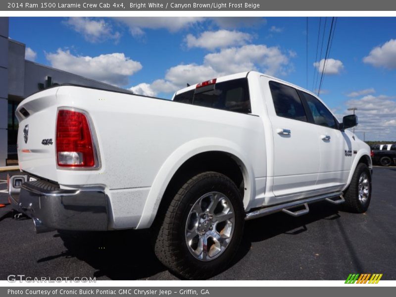 Bright White / Canyon Brown/Light Frost Beige 2014 Ram 1500 Laramie Crew Cab 4x4