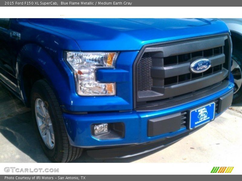 Blue Flame Metallic / Medium Earth Gray 2015 Ford F150 XL SuperCab