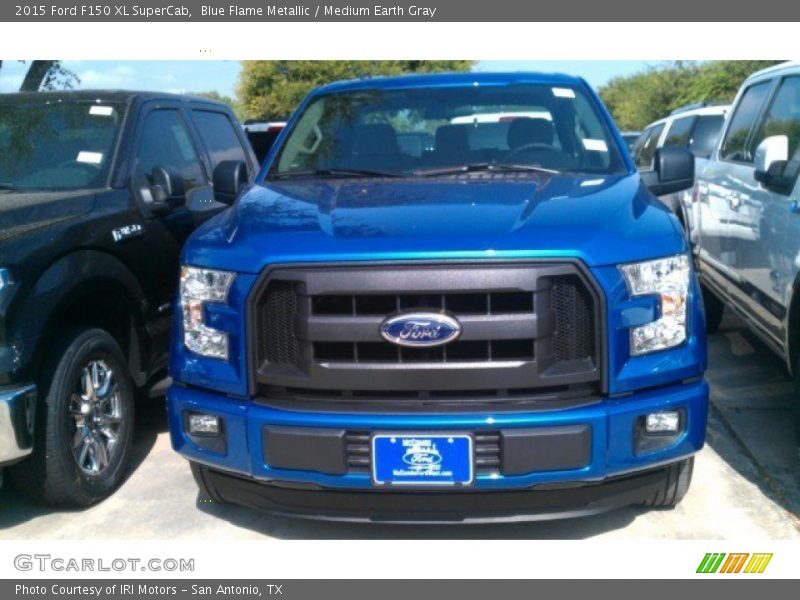 Blue Flame Metallic / Medium Earth Gray 2015 Ford F150 XL SuperCab