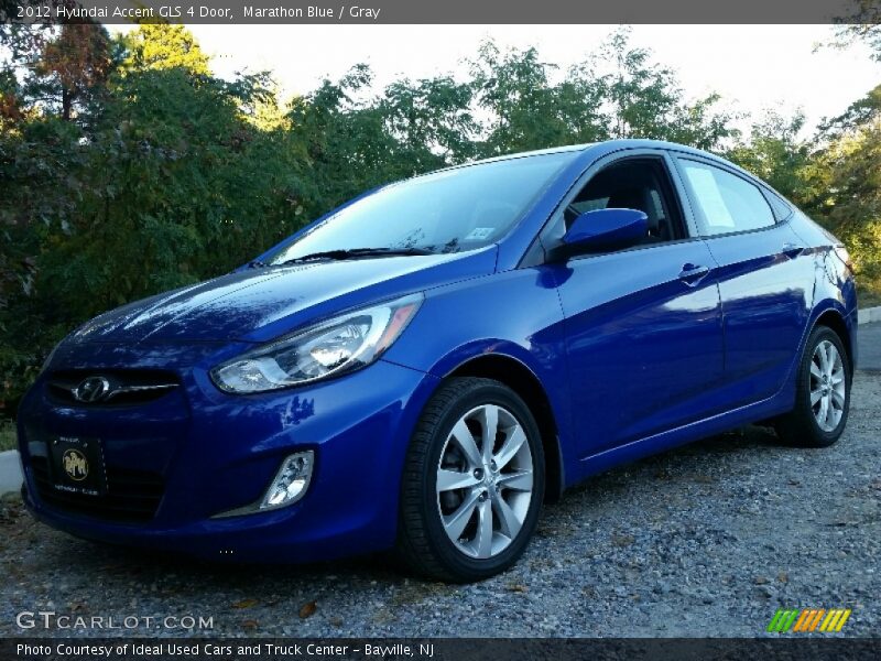 Marathon Blue / Gray 2012 Hyundai Accent GLS 4 Door