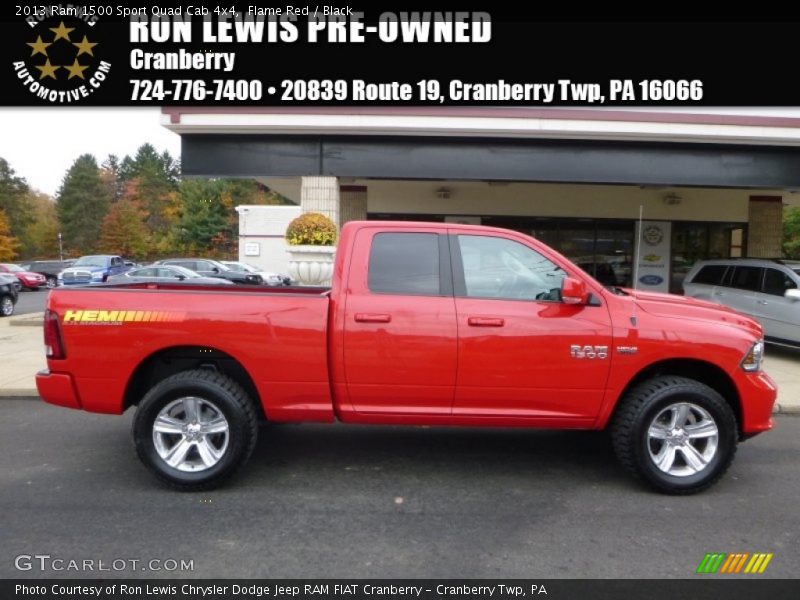 Flame Red / Black 2013 Ram 1500 Sport Quad Cab 4x4
